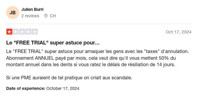 Avis Trustpilot AdobeSign