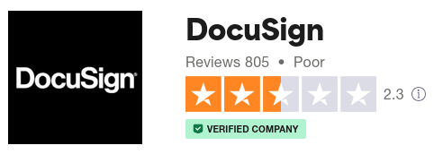 Note Trustpilot DocuSign